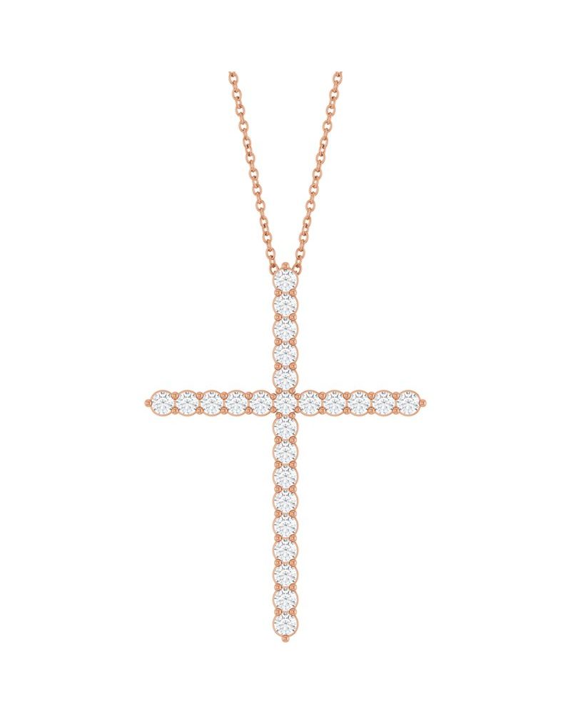 Colar Cruz Cravejado em Ouro 14k com Diamantes de Laboratório