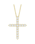 Colar Cruz Cravejado em Ouro 14k com Diamantes de Laboratório