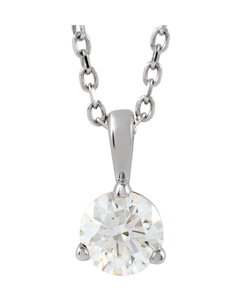 Colar Solitário em Ouro 14k com Diamantes de Laboratório