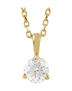 Colar Solitário em Ouro 14k com Diamantes de Laboratório