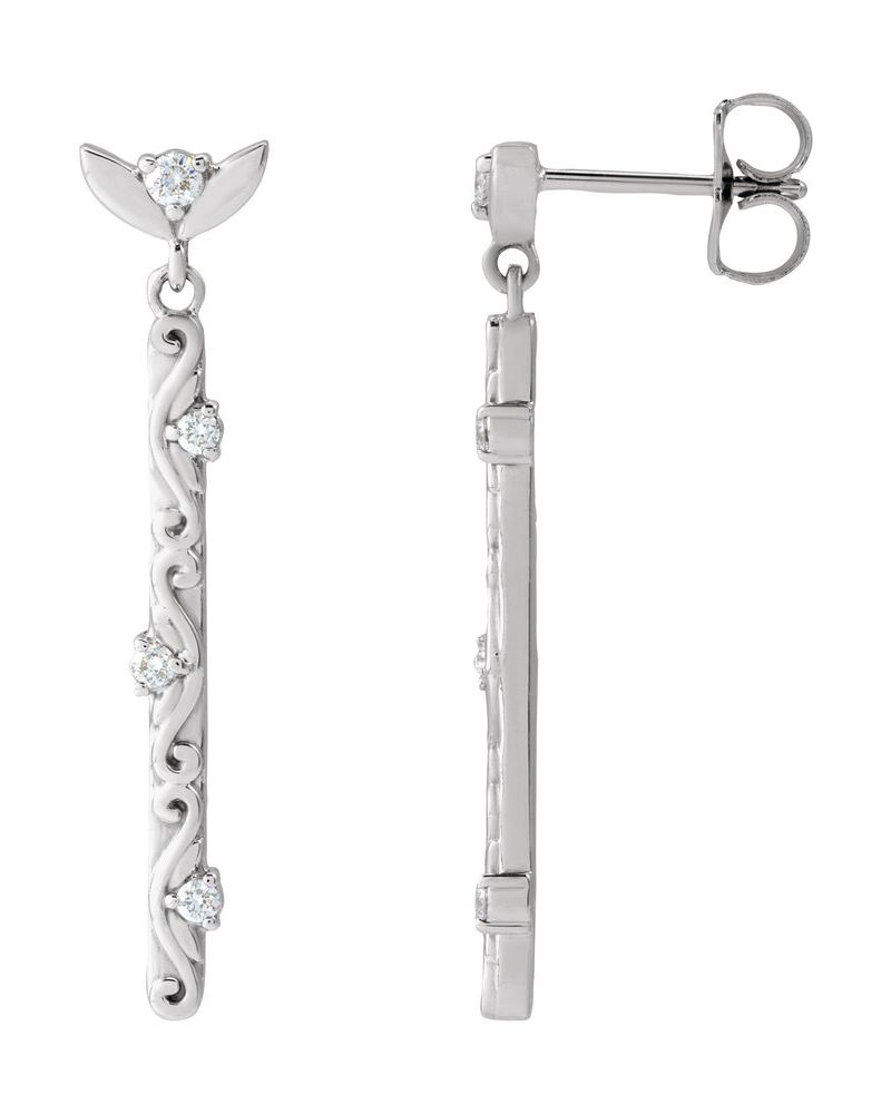 Brinco Vintage em Ouro 14k com Diamantes Naturais – Modelo 3