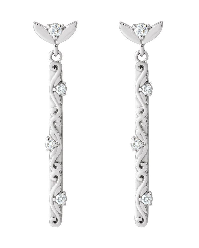 Brinco Vintage em Ouro 14k com Diamantes Naturais – Modelo 3