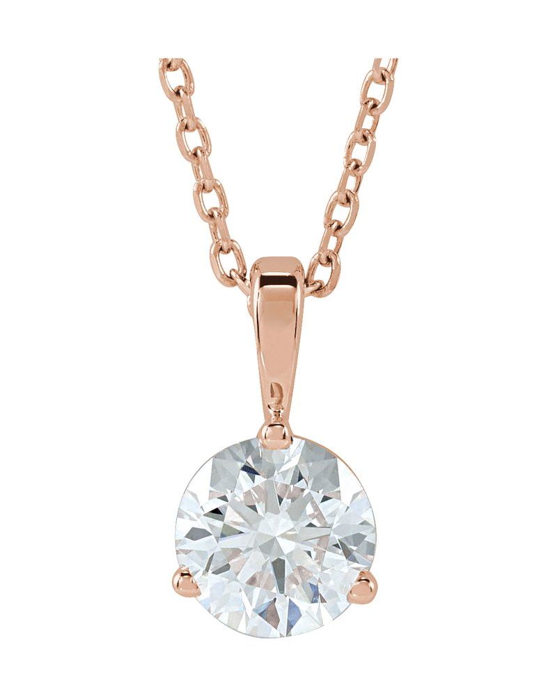 Colar Solitário em Ouro 14k com Diamantes de Laboratório
