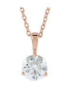 Colar Solitário em Ouro 14k com Diamantes de Laboratório