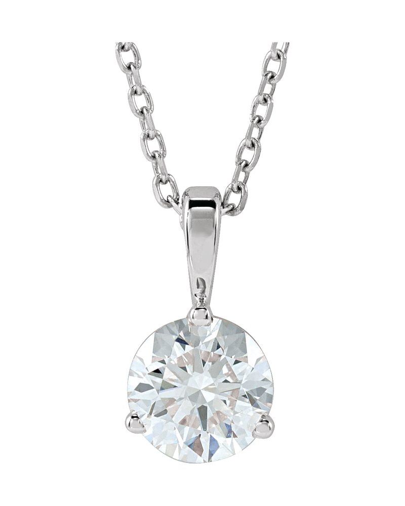 Colar Solitário em Ouro 14k com Diamantes de Laboratório