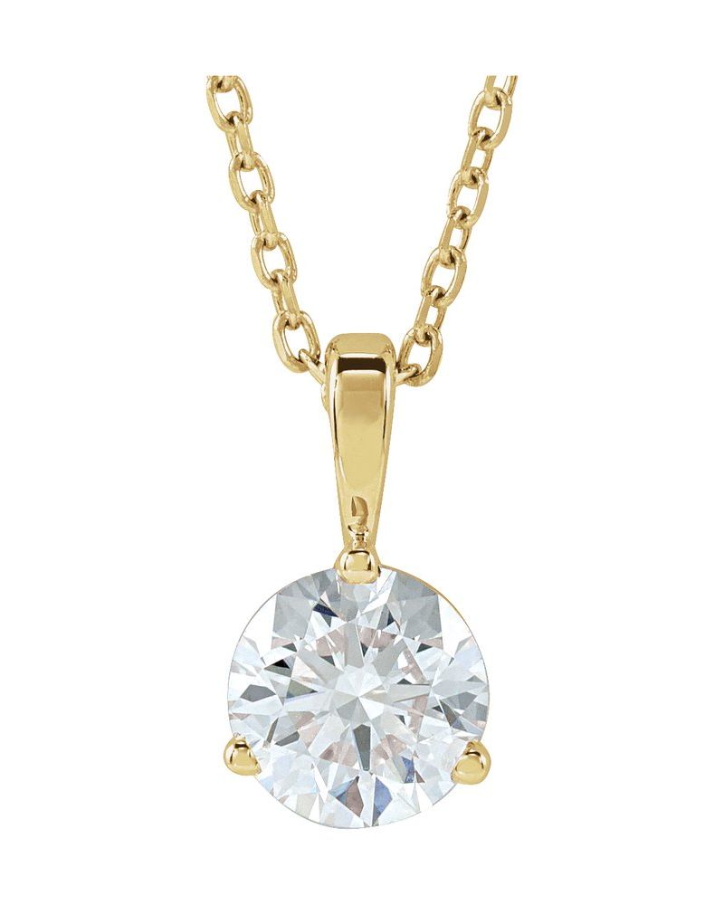 Colar Solitário em Ouro 14k com Diamantes de Laboratório