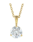 Colar Solitário em Ouro 14k com Diamantes de Laboratório