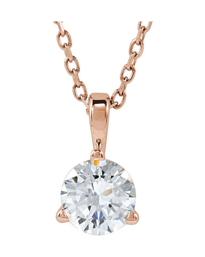 Colar Solitário em Ouro 14k com Diamantes de Laboratório