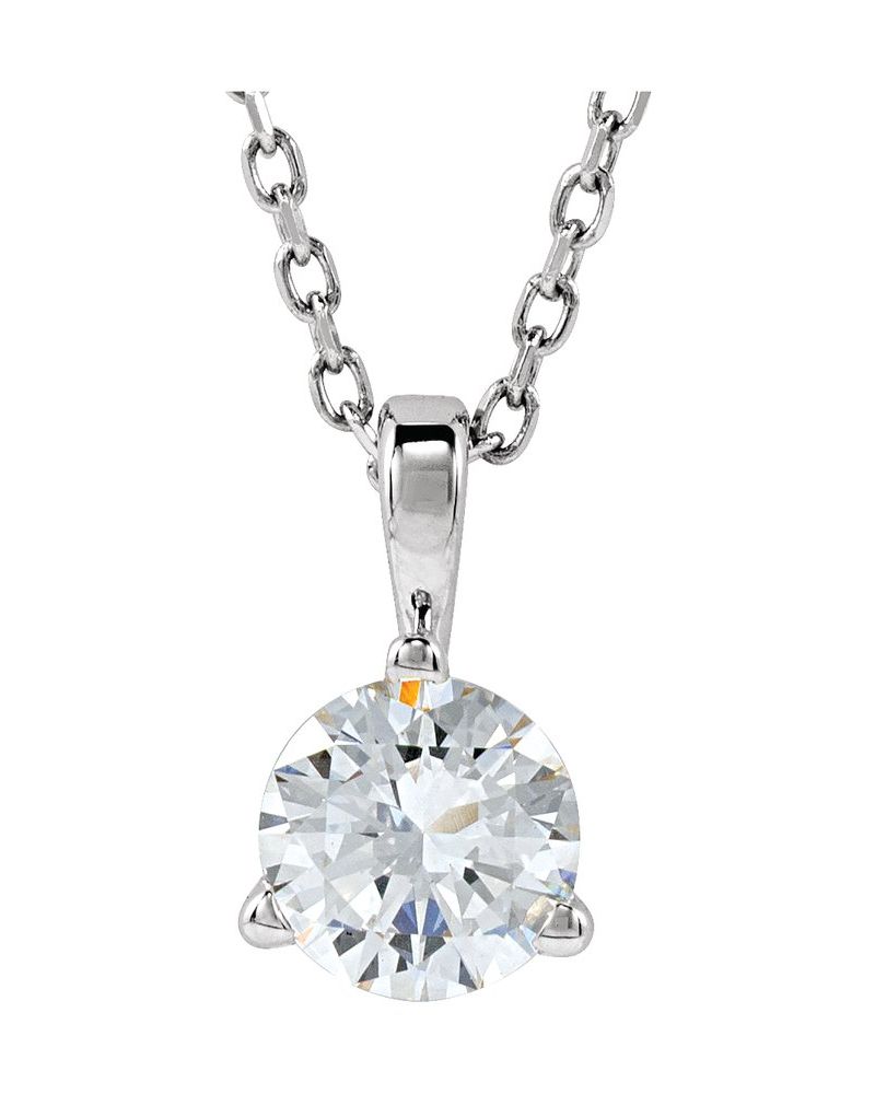 Colar Solitário em Ouro 14k com Diamantes de Laboratório