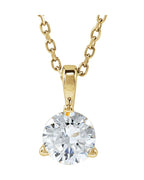 Colar Solitário em Ouro 14k com Diamantes de Laboratório