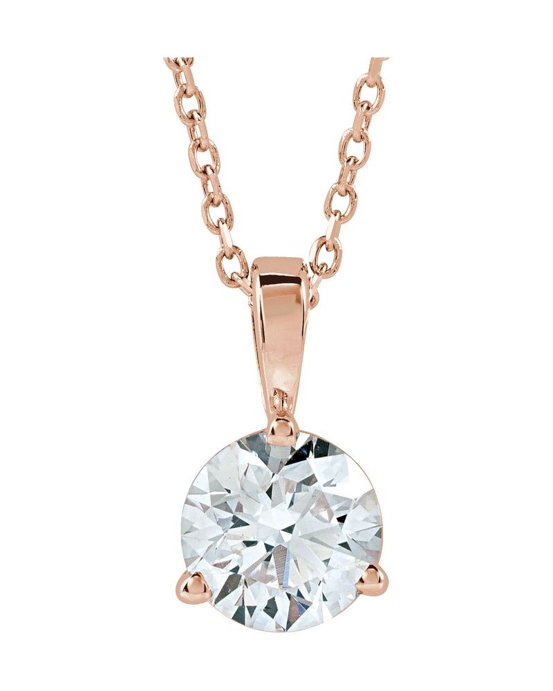 Colar Solitário em Ouro 14k com Diamantes de Laboratório
