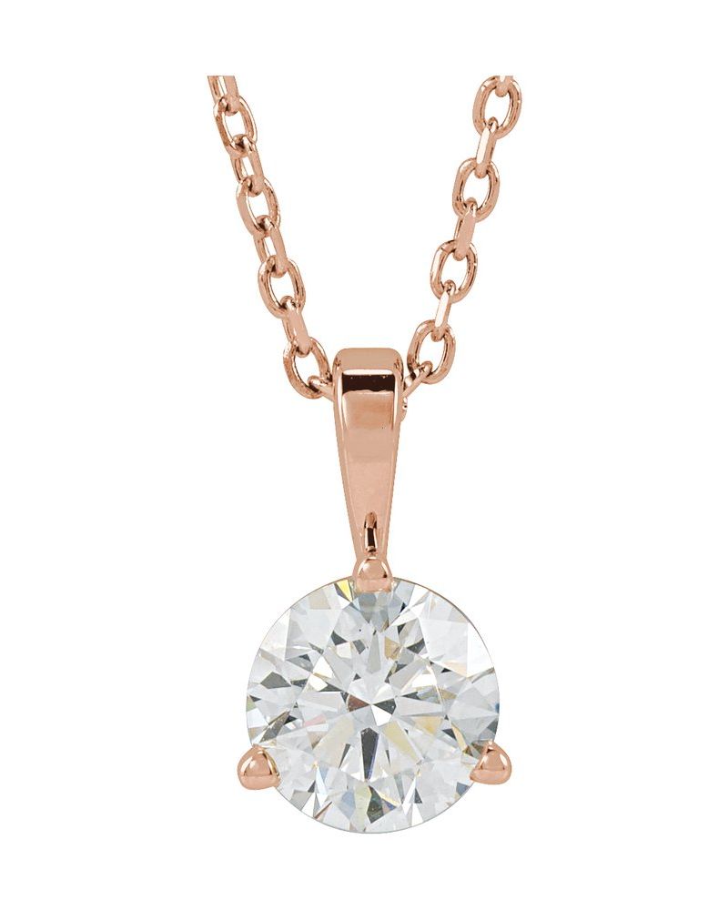Colar Solitário em Ouro 14k com Diamantes de Laboratório
