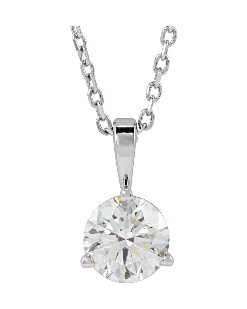 Colar Solitário em Ouro 14k com Diamantes de Laboratório