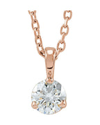 Colar Solitário em Ouro 14k com Diamantes de Laboratório