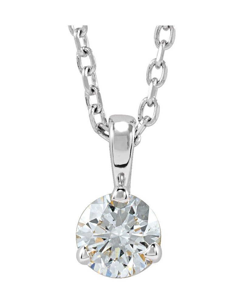 Colar Solitário em Ouro 14k com Diamantes de Laboratório