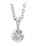 Colar Solitário em Ouro 14k com Diamantes de Laboratório