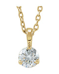 Colar Solitário em Ouro 14k com Diamantes de Laboratório