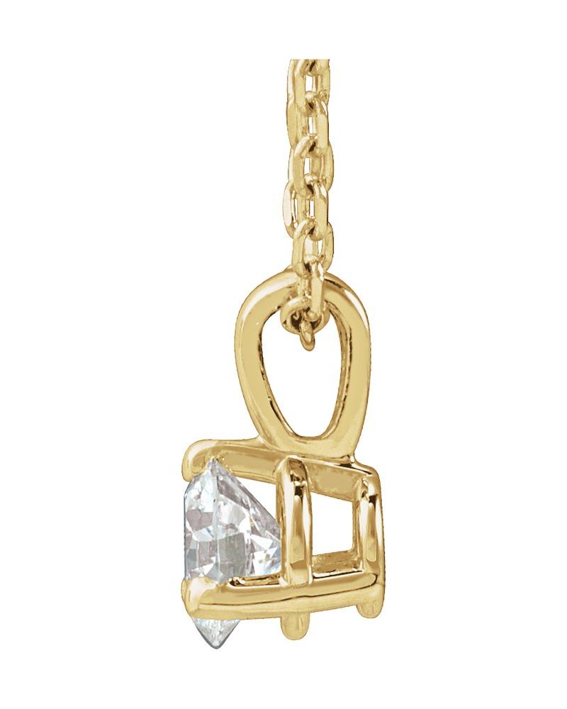 Colar Solitário em Ouro 14k com Diamantes de Laboratório