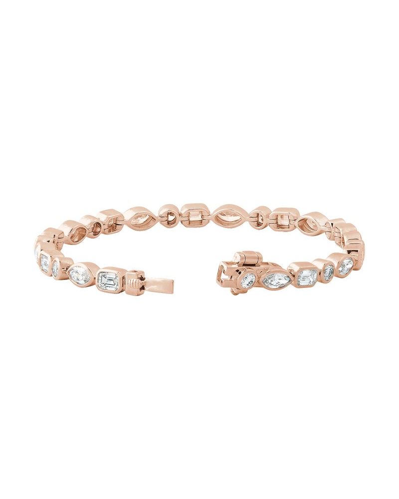 Pulseira Formatos Mistos Riviera em Ouro 14k com Diamantes de Laboratório