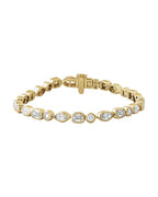 Pulseira Formatos Mistos Riviera em Ouro 14k com Diamantes de Laboratório