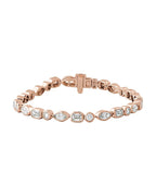 Pulseira Formatos Mistos Riviera em Ouro 14k com Diamantes de Laboratório