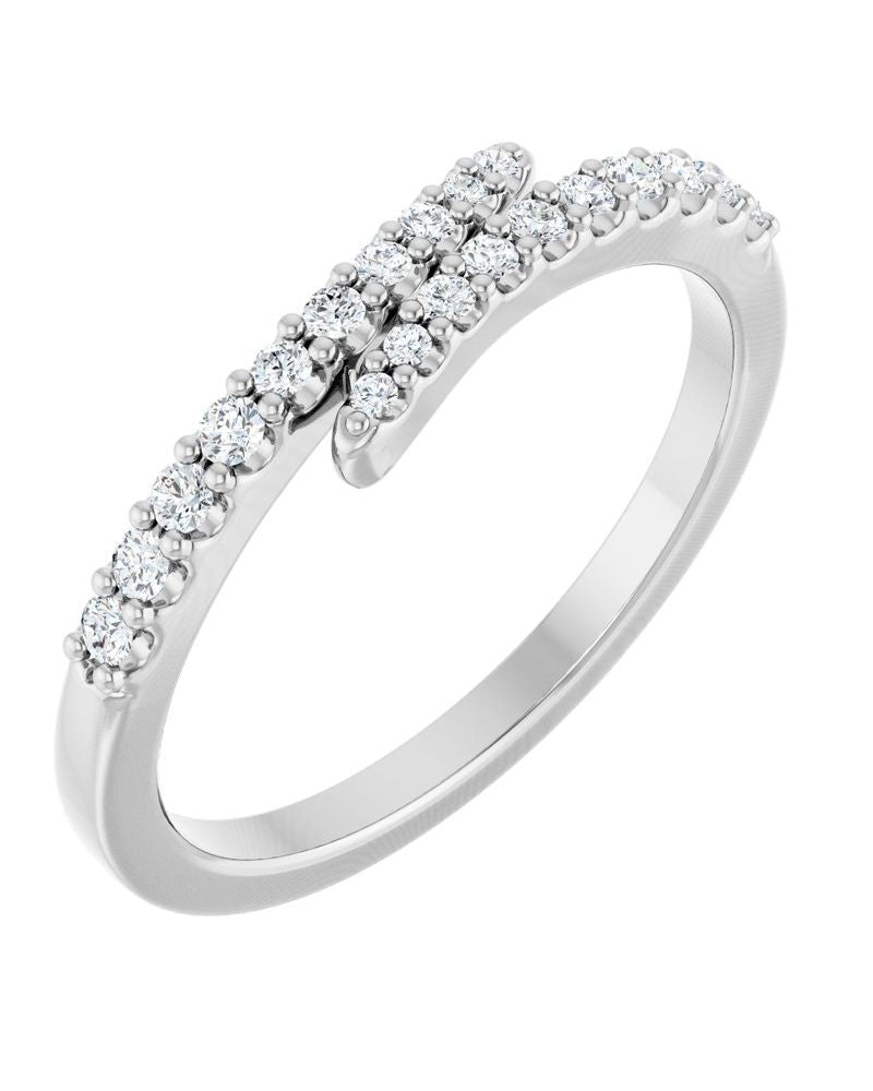 Anel Bypass Cravejado em Ouro 14k com Diamantes Naturais – Modelo 4