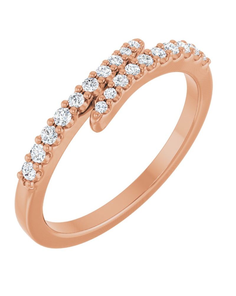 Anel Bypass Cravejado em Ouro 14k com Diamantes de Laboratório – Modelo 3