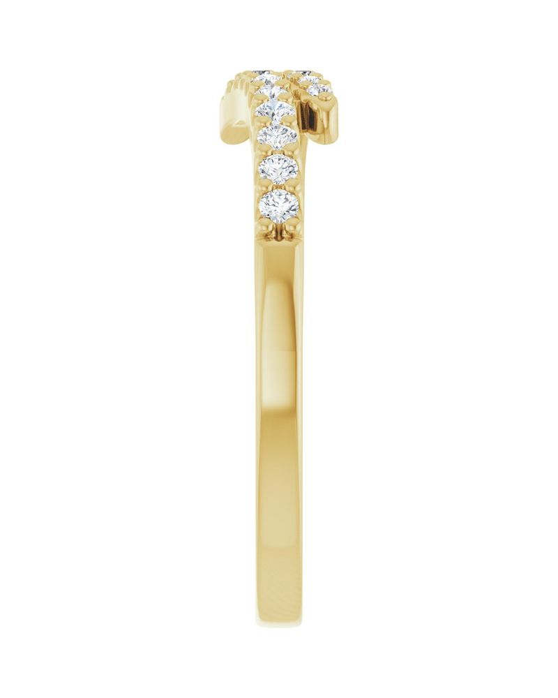 Anel Bypass Cravejado em Ouro 14k com Diamantes de Laboratório – Modelo 3
