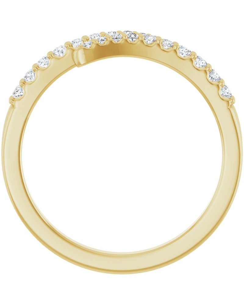 Anel Bypass Cravejado em Ouro 14k com Diamantes de Laboratório – Modelo 3