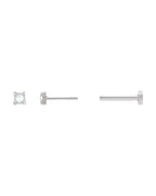 Brinco Ponto de Luz Redondo Lapidação Rosa Quatro Garras em Ouro 14k com Diamantes Naturais