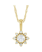 Colar Halo em Ouro 14k com Diamantes de Laboratório – Modelo 3