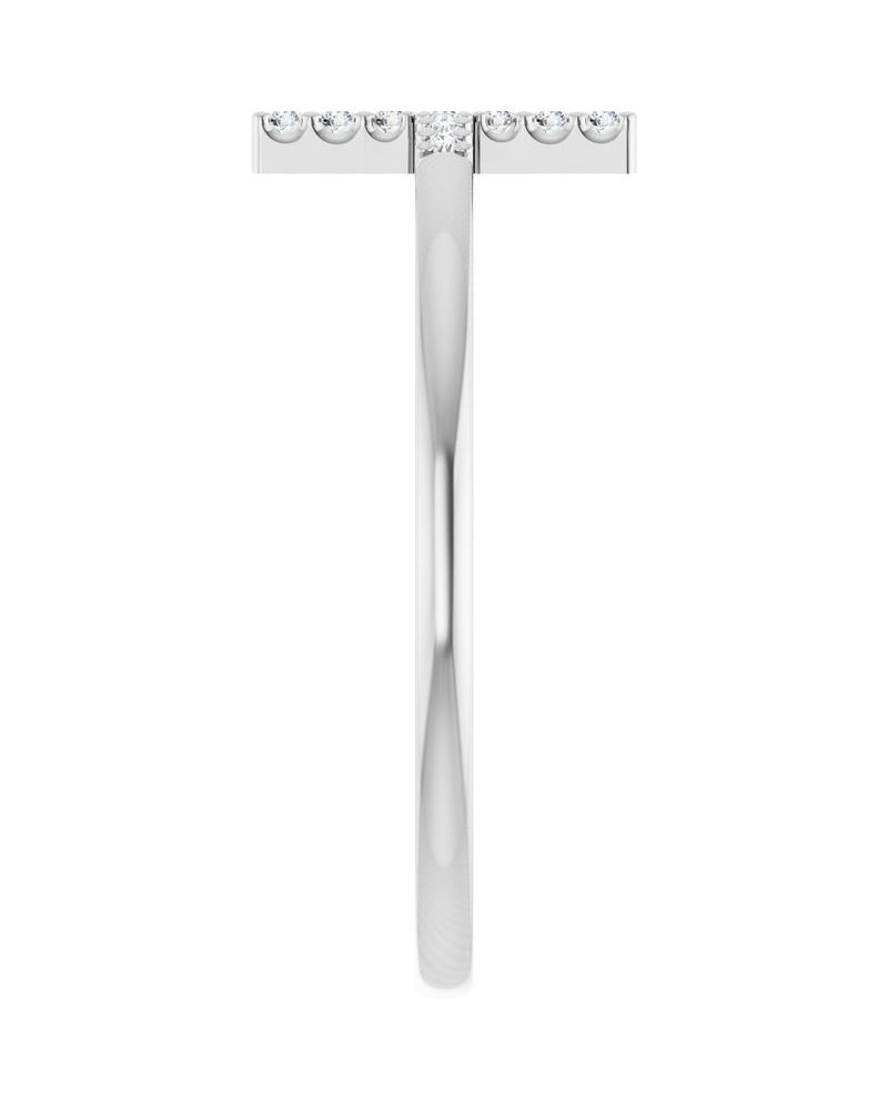 Anel Cruz Horizontal em Ouro 14k com Diamantes Naturais – Modelo 2
