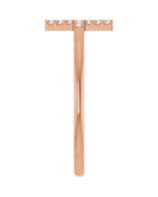 Anel Cruz Horizontal em Ouro 14k com Diamantes Naturais – Modelo 2