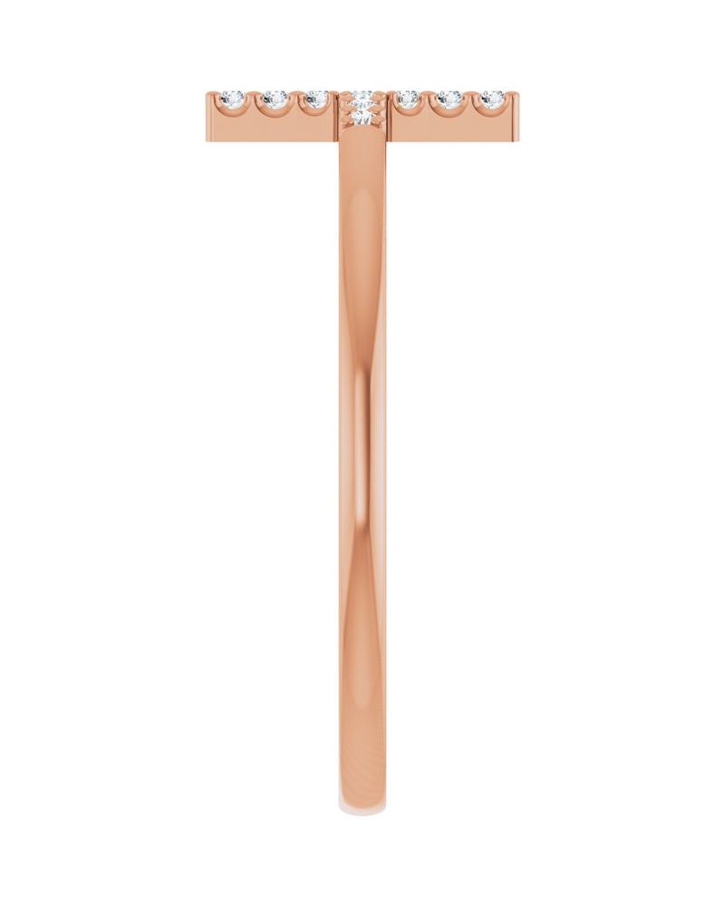 Anel Cruz Horizontal em Ouro 14k com Diamantes Naturais – Modelo 2