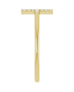 Anel Cruz Horizontal em Ouro 14k com Diamantes Naturais – Modelo 2