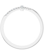 Anel Cruz Horizontal em Ouro 14k com Diamantes de Laboratório