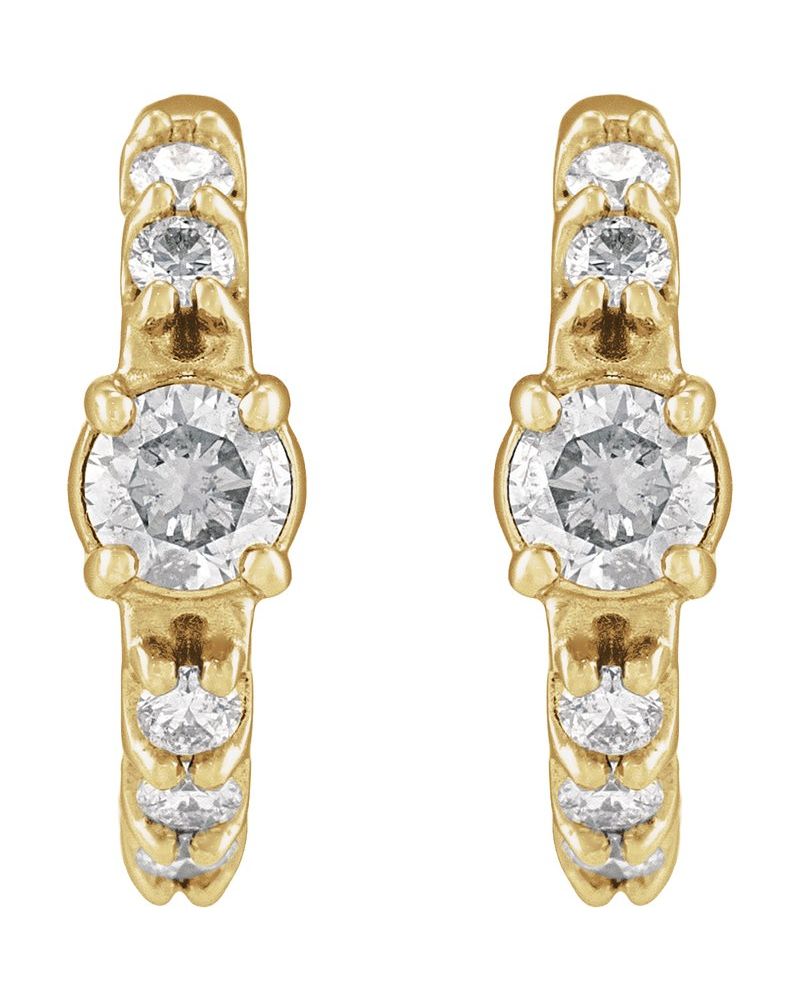 Brinco de Aro Cravejado em Ouro 14k com Diamantes Naturais – Modelo 32