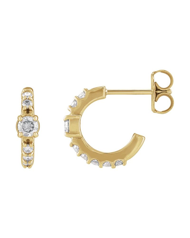 Brinco de Aro Cravejado em Ouro 14k com Diamantes Naturais – Modelo 32