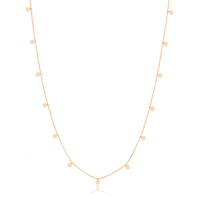 Gargantilha Vnz 17 Moissanites Rd 225 43CM — Ouro 10K