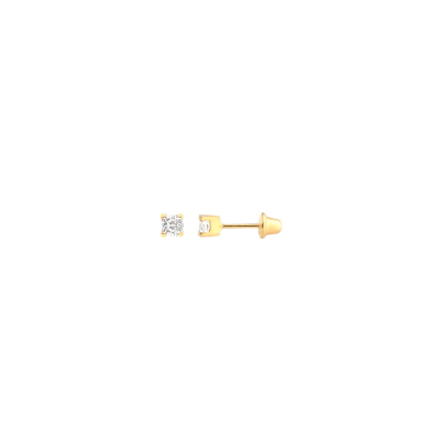 Brinco Elo Clássico Rd 250MM Moissanite — Ouro 10K