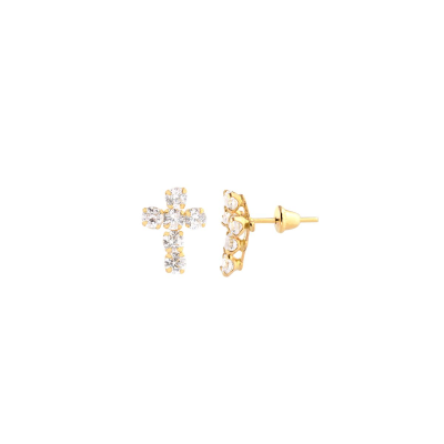 Brinco Crz 10MM RD-250 Moissanite — Ouro 10K