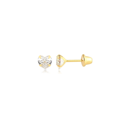 Brinco Chatao Coracao 5MM — Ouro 10K