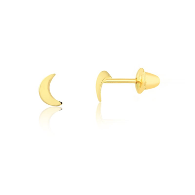 Brinco 1/2 Lua Pq — Ouro 10K