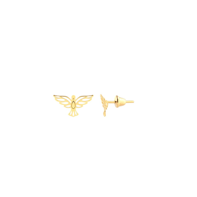 Brinco Mini Espirito Santo Vazado 9MM — Ouro 10K