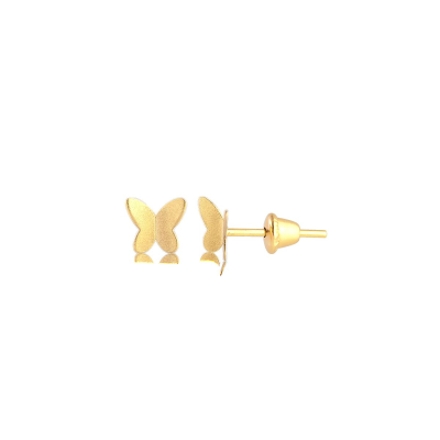 Brinco Borboleta Dobrada 6MM — Ouro 10K