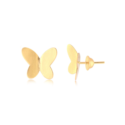 Brinco Borboleta Dobrada — Ouro 10K