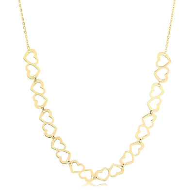 Gargantilha Elo Cr Lado Duplo/ Corrt Cad 35C — Ouro 10K