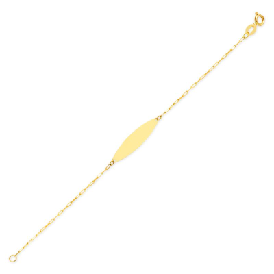 Pulseira Elo Clássico/placa Ovl 13CM — Ouro 10K