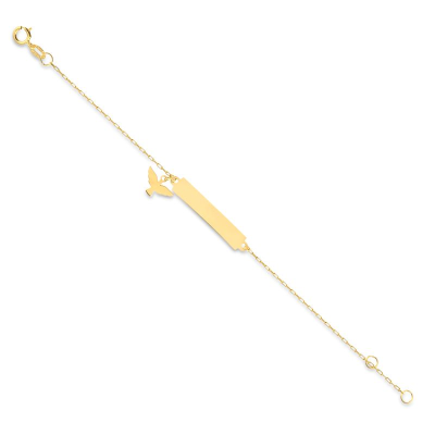 Pulseira Placa Quad Elo Clássico Esp - 13CM (p — Ouro 10K