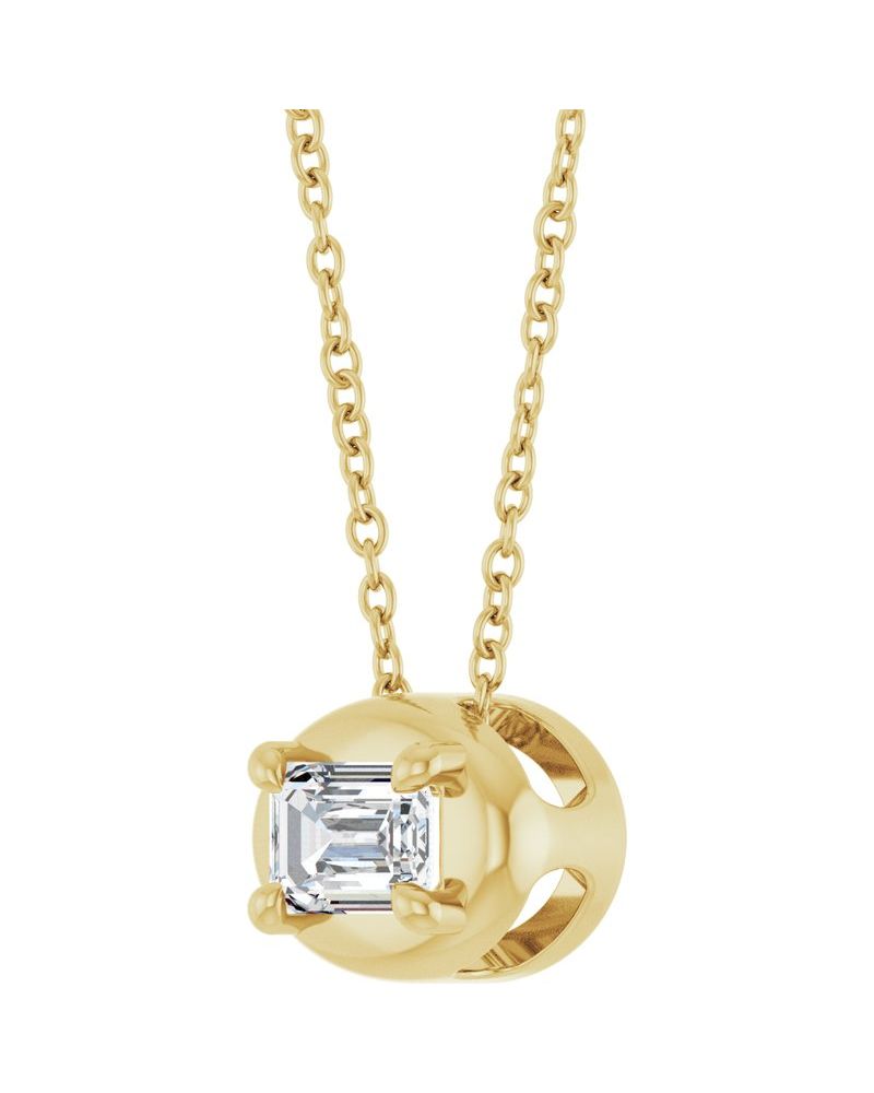 Colar Solitário em Ouro 14k com Diamantes de Laboratório – Modelo 13